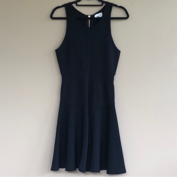 Milly Knit Paneled Sleeveless Fit & Flare Mini Dress in Black Size Small - Picture 14 of 14